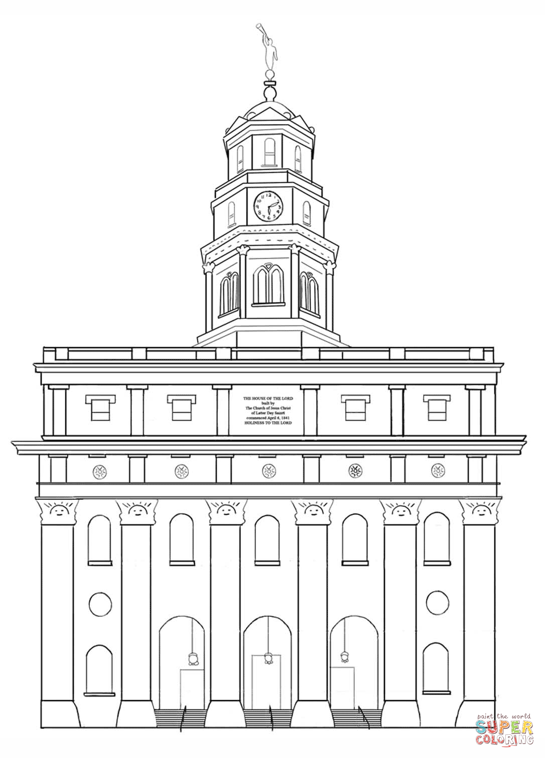 Nauvoo LDS Temple coloring page | Free Printable Coloring Pages