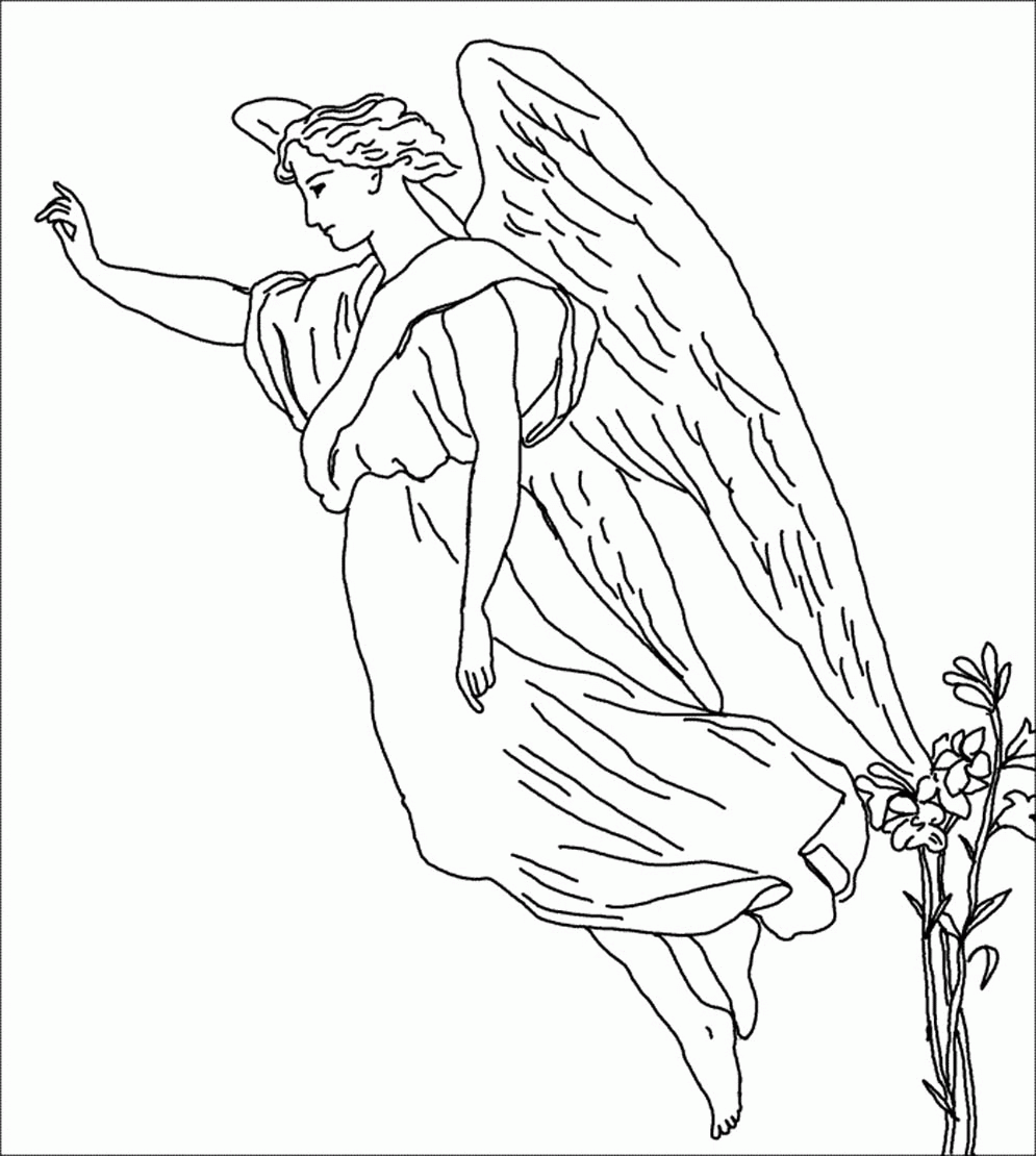 Male Guardian Angel Coloring Page Coloring Home