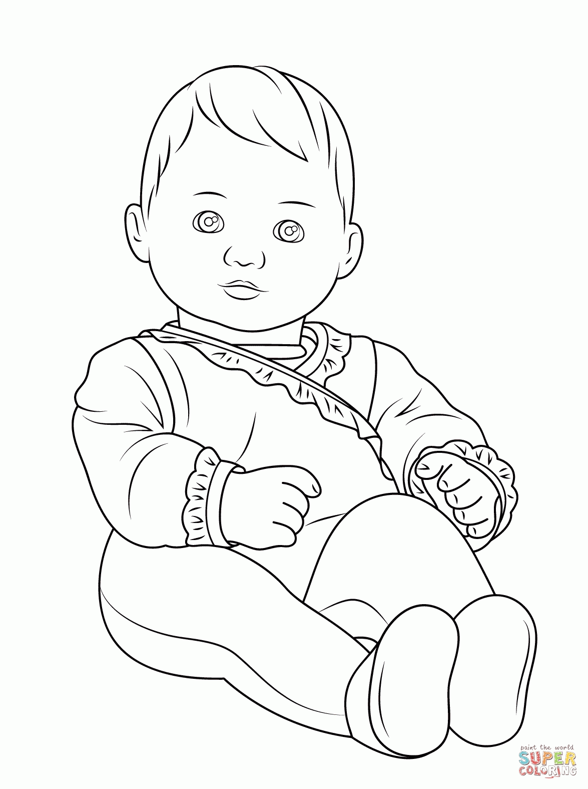 Coloring Pages Cartoon Baby Doll Coloring Home