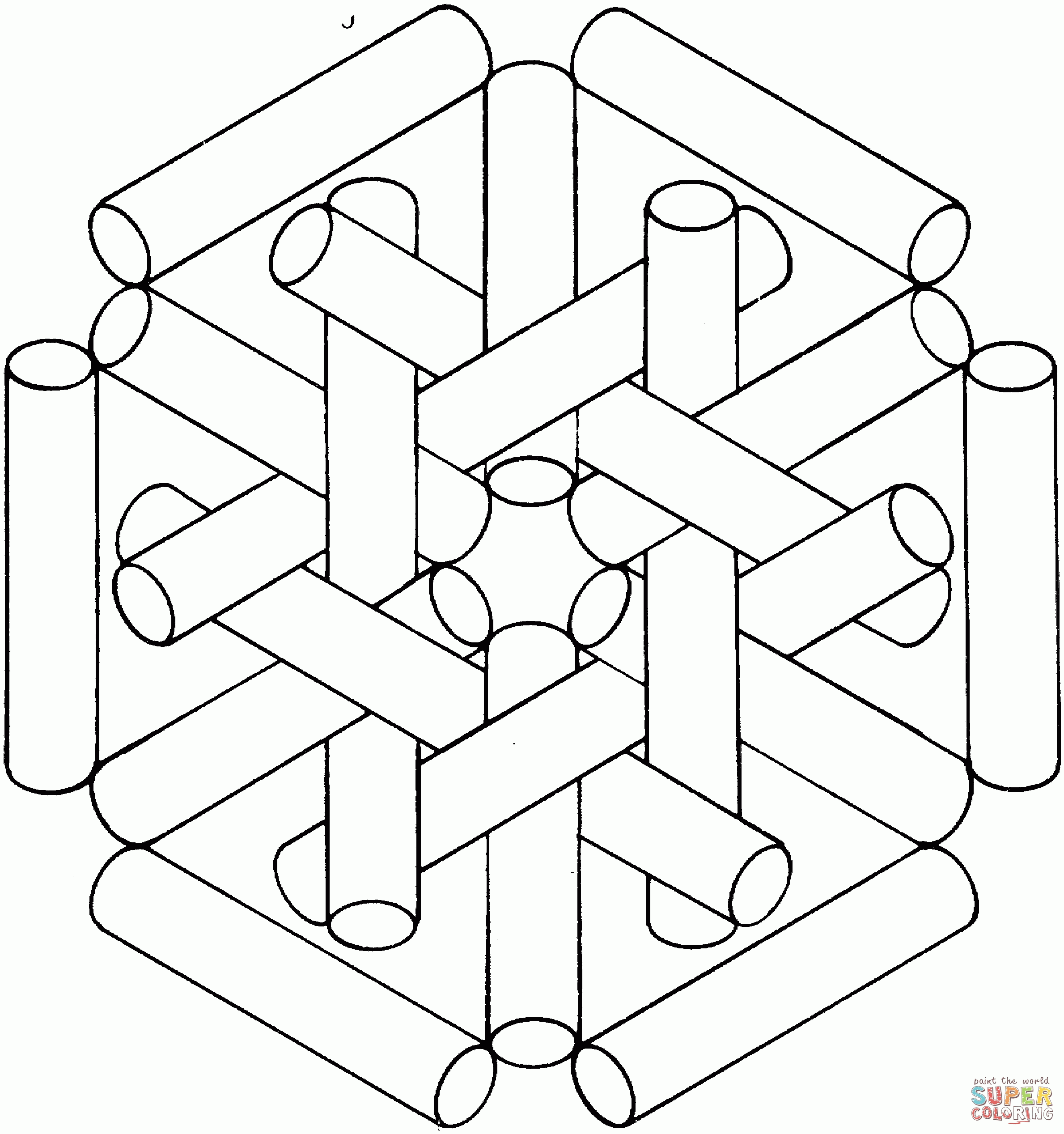 Printables Optical Illusion Coloring Pages 3 - Widetheme