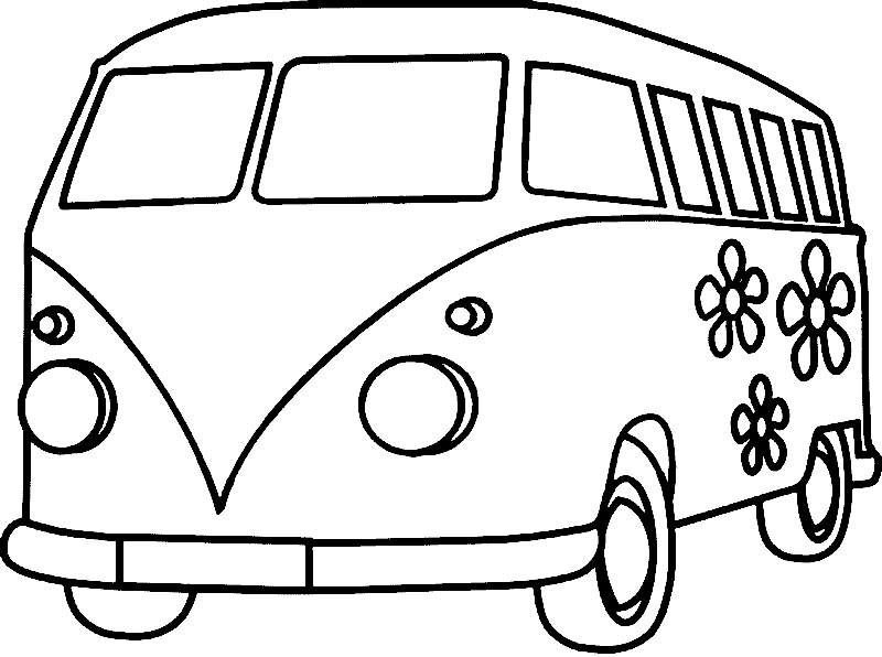VW Bus Coloring Page - Coloring Home