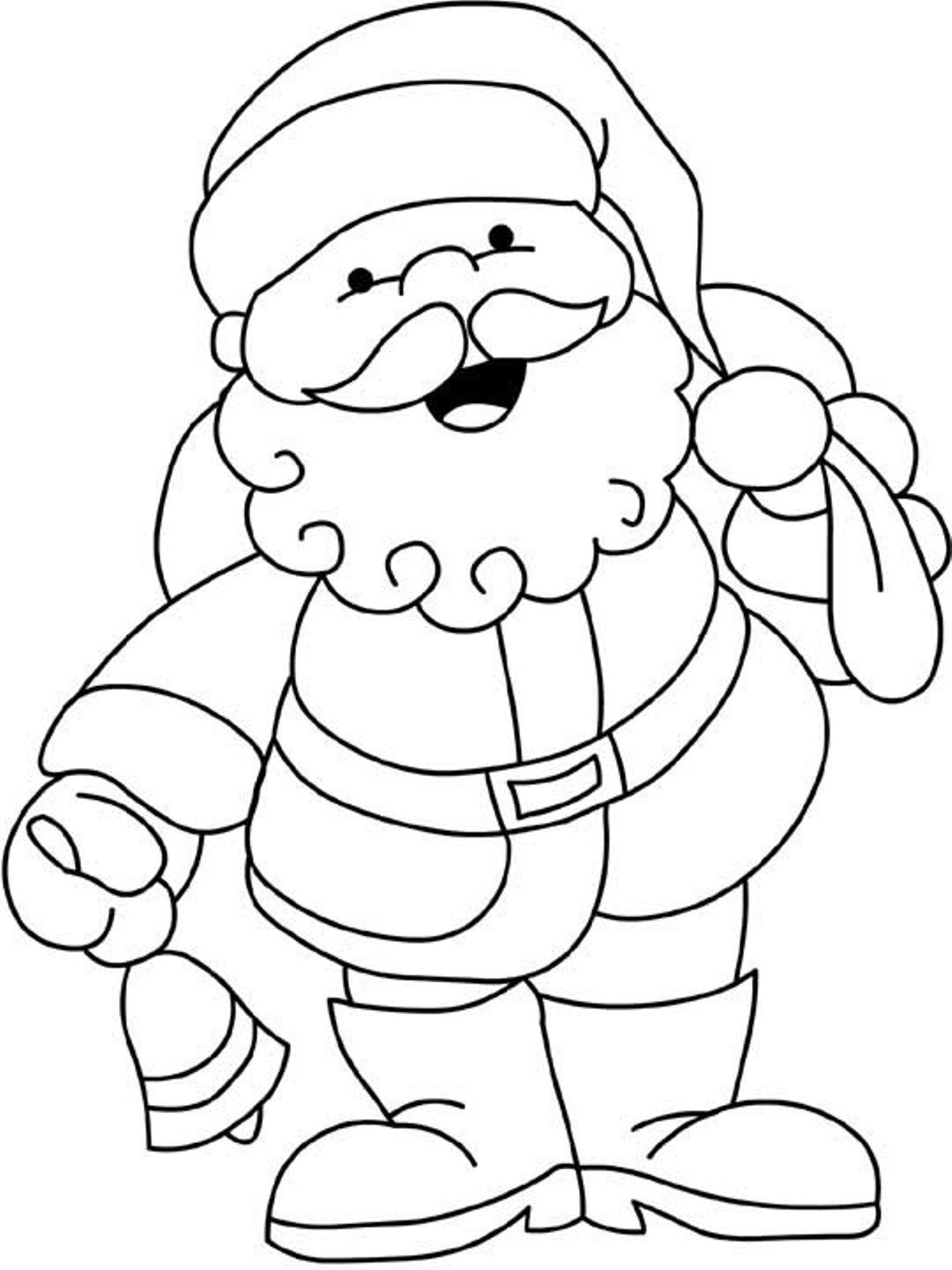 Bell And Santa Coloring Page | Christmas Coloring pages of ...