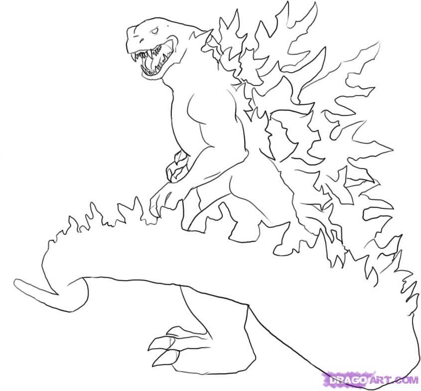 Godzilla Coloring - Coloring Pages for Kids and for Adults