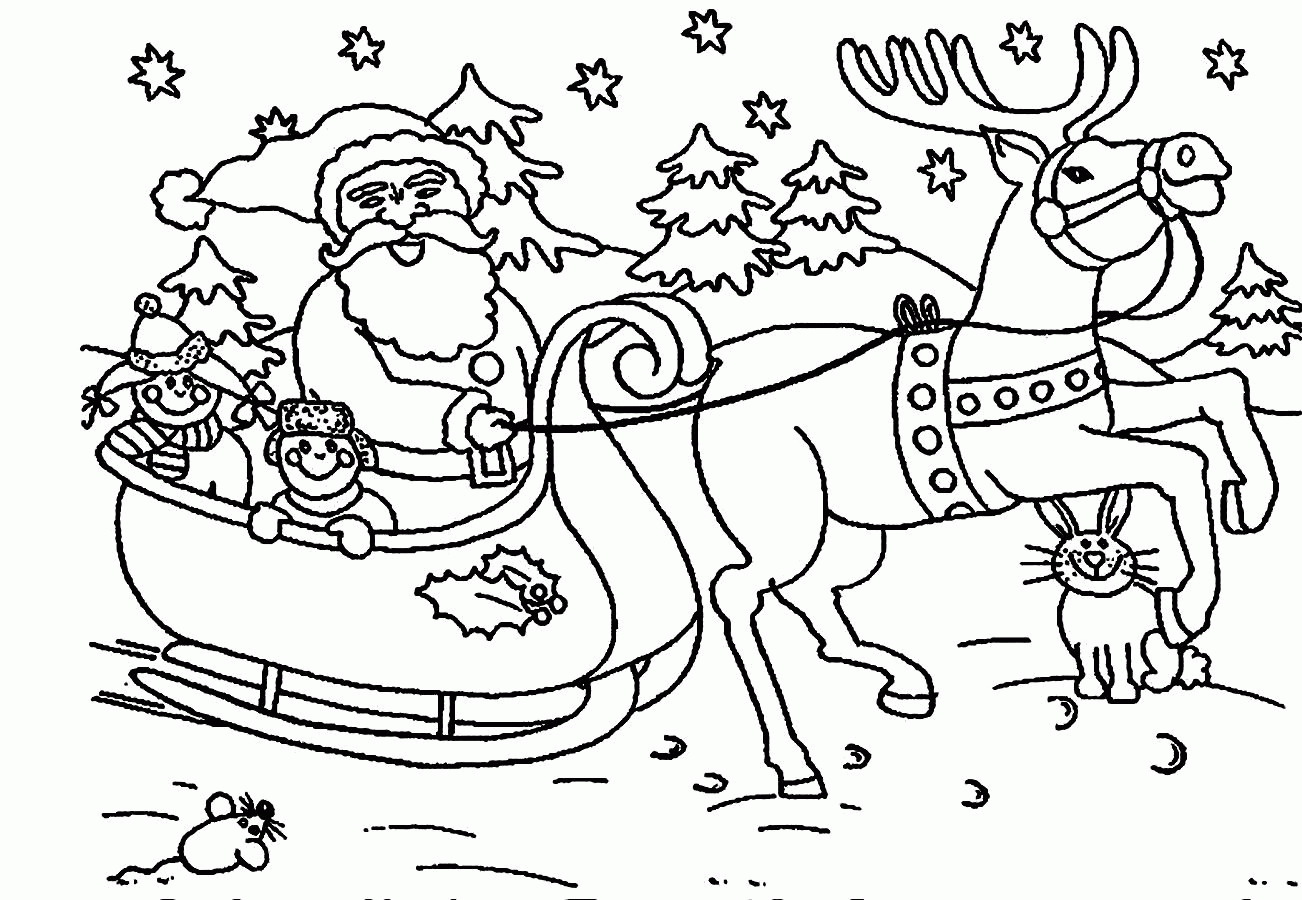 santa claus reindeer coloring pages Coloring santa claus s reindeer picture