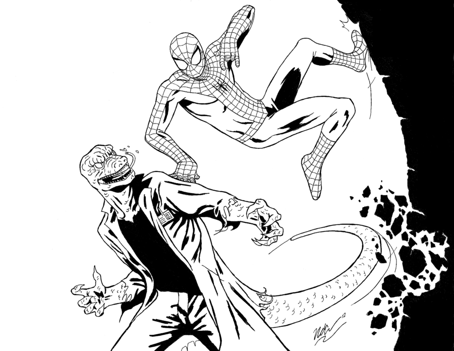 Amazing SpiderMan Lizard Coloring Page  Coloring Pages For All Ages