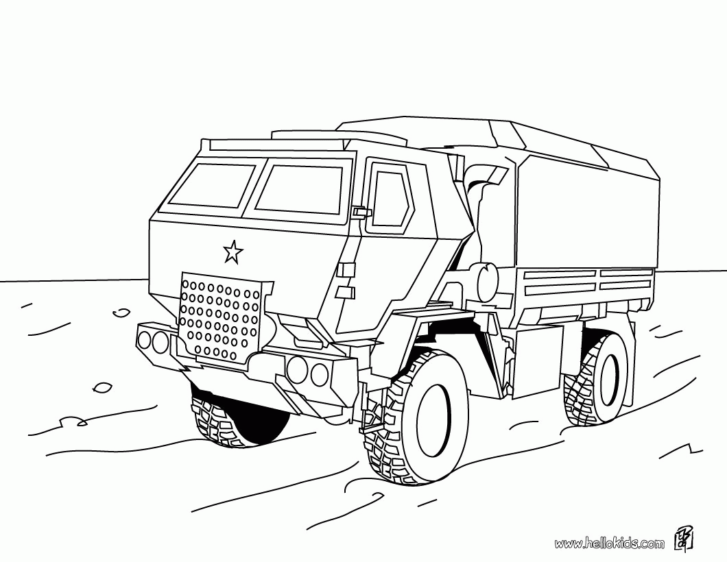 ARMY vehicles coloring pages - Army truck