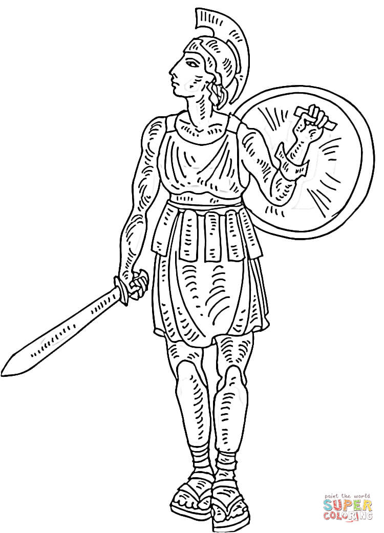 Roman Soldier coloring page | Free Printable Coloring Pages