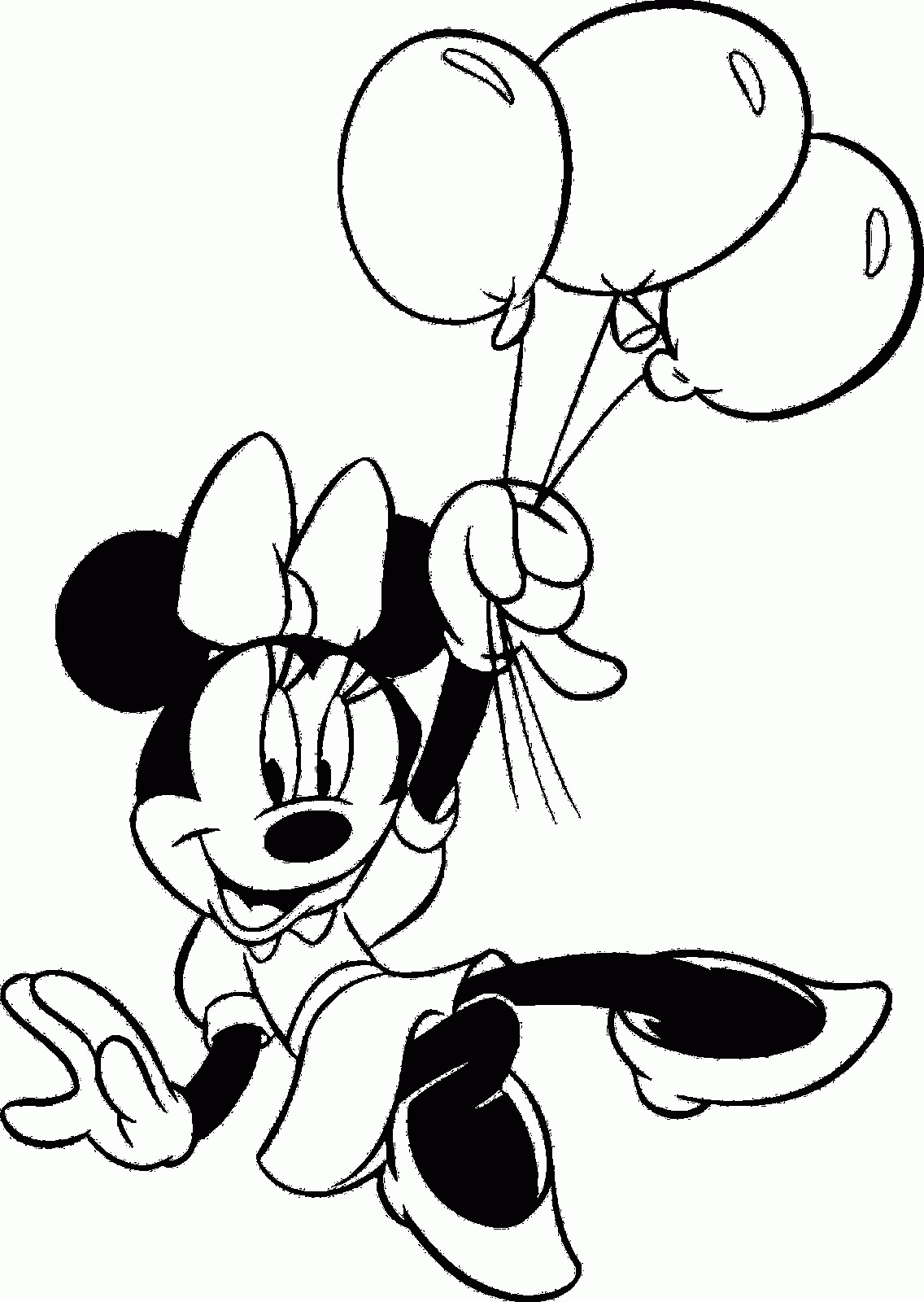 Minnie Holding Balloons Coloring Pages For Kids #eDl : Printable ...