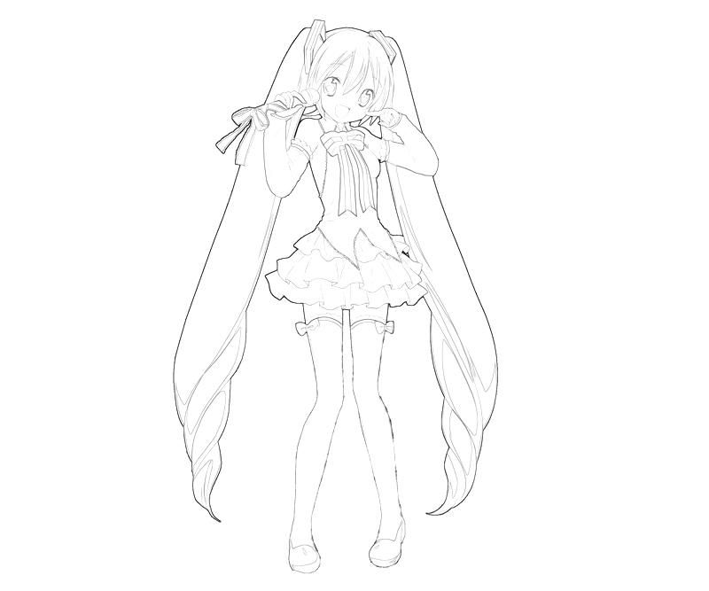 Miku Hatsune Coloring Pages Coloring Home