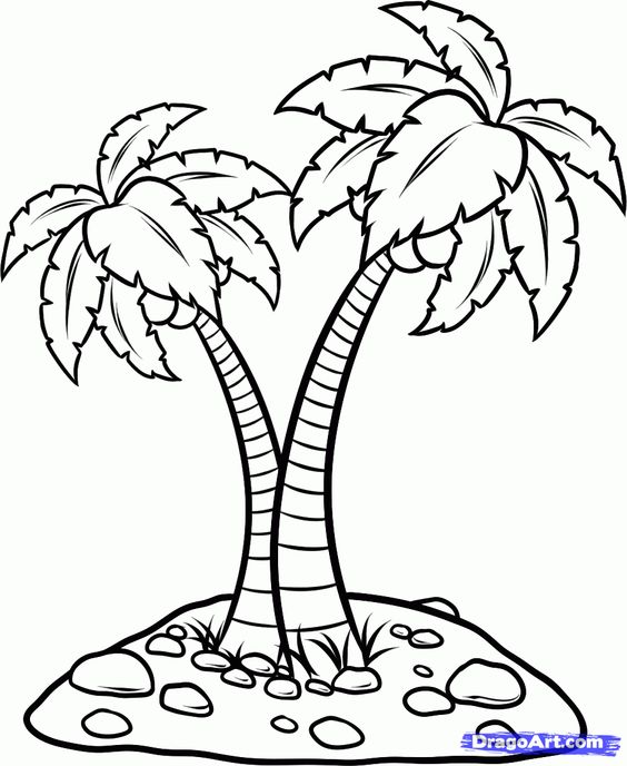Coconut Palm Tree Coloring Page - Coloring Home