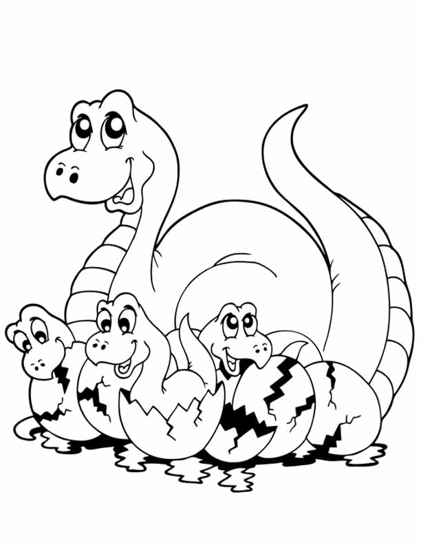 Cartoon Dinosaurs Coloring Pages - Coloring Pages For All Ages