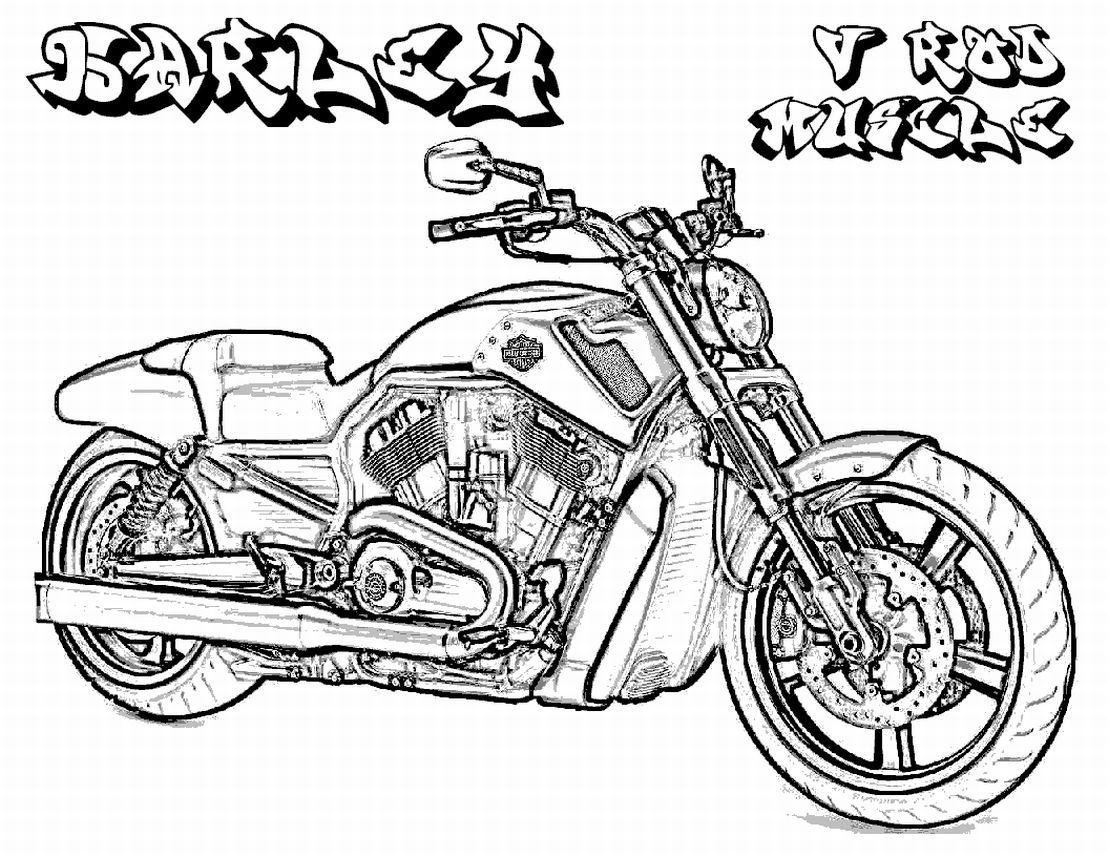 Printable Harley Davidson Coloring Pages Lrg - Colorine.net | #23209
