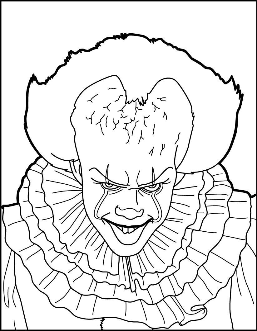 Pennywise Coloring Pages Ideas, Scary But Fun | Scary coloring ...