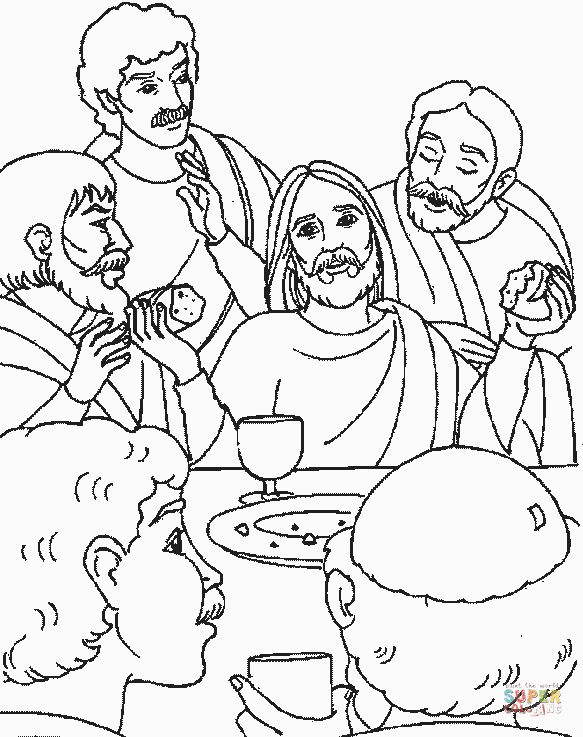 The Last Supper Coloring Page - Coloring Home