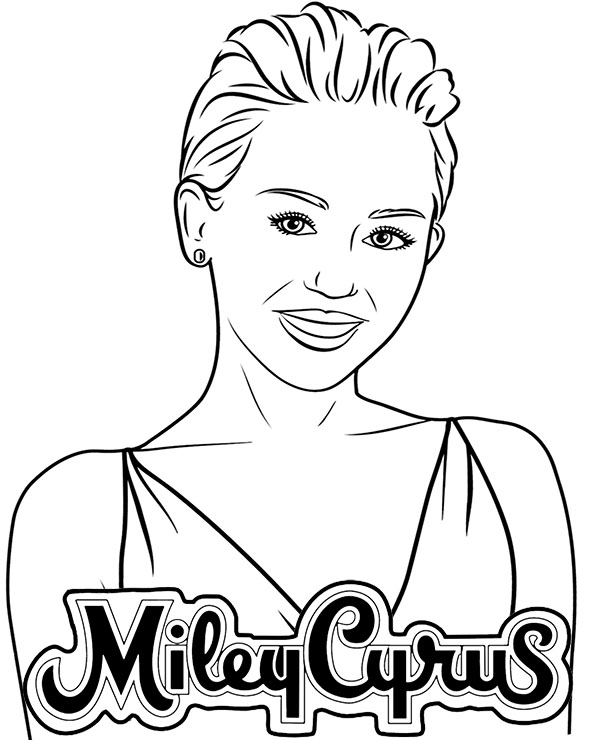 Printable Miley Cyrus image for coloring