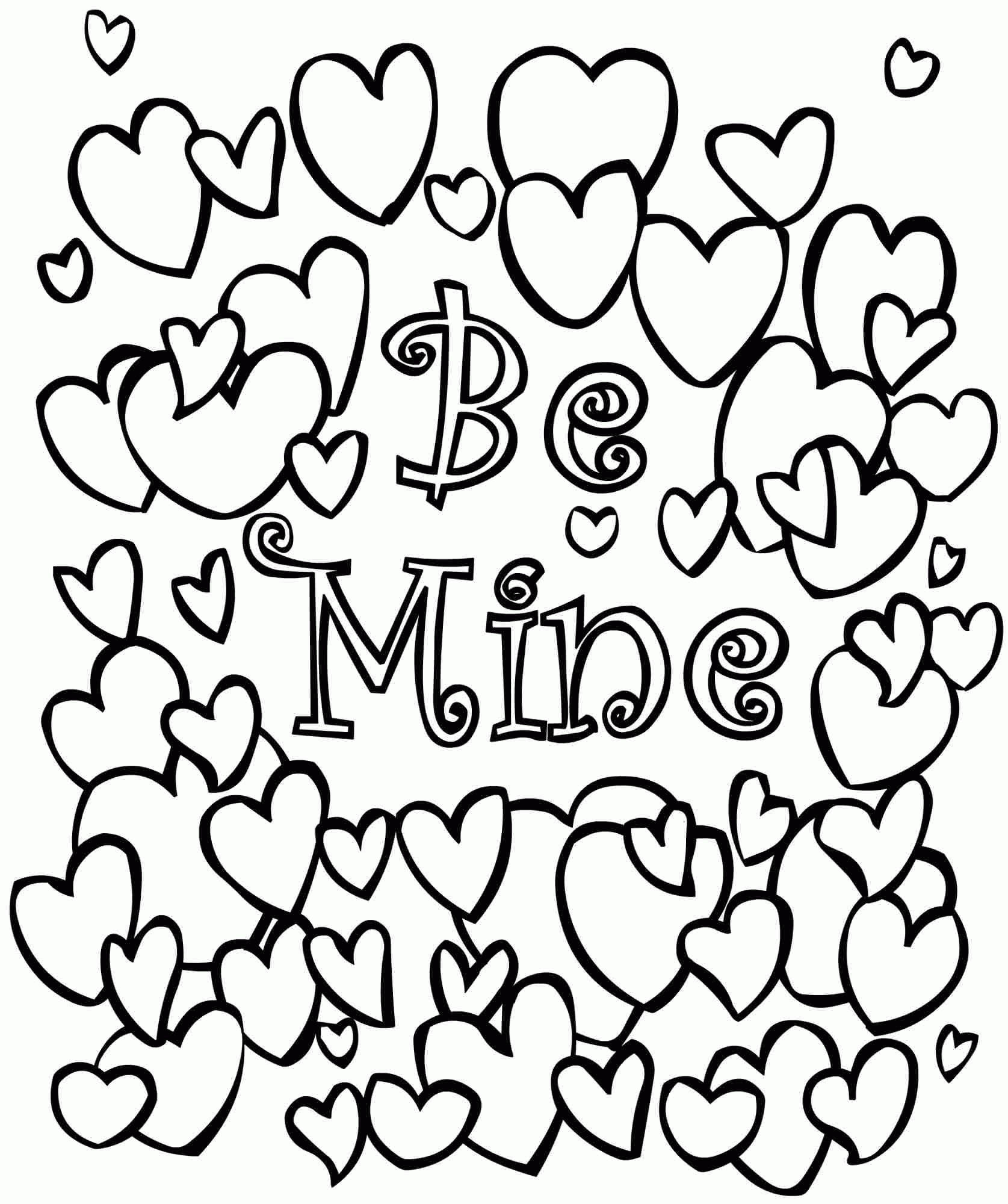 Valentine Free Printables Color Pages