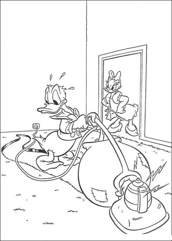 Donal and Vacuum Cleaner coloring page ...supercoloring.com