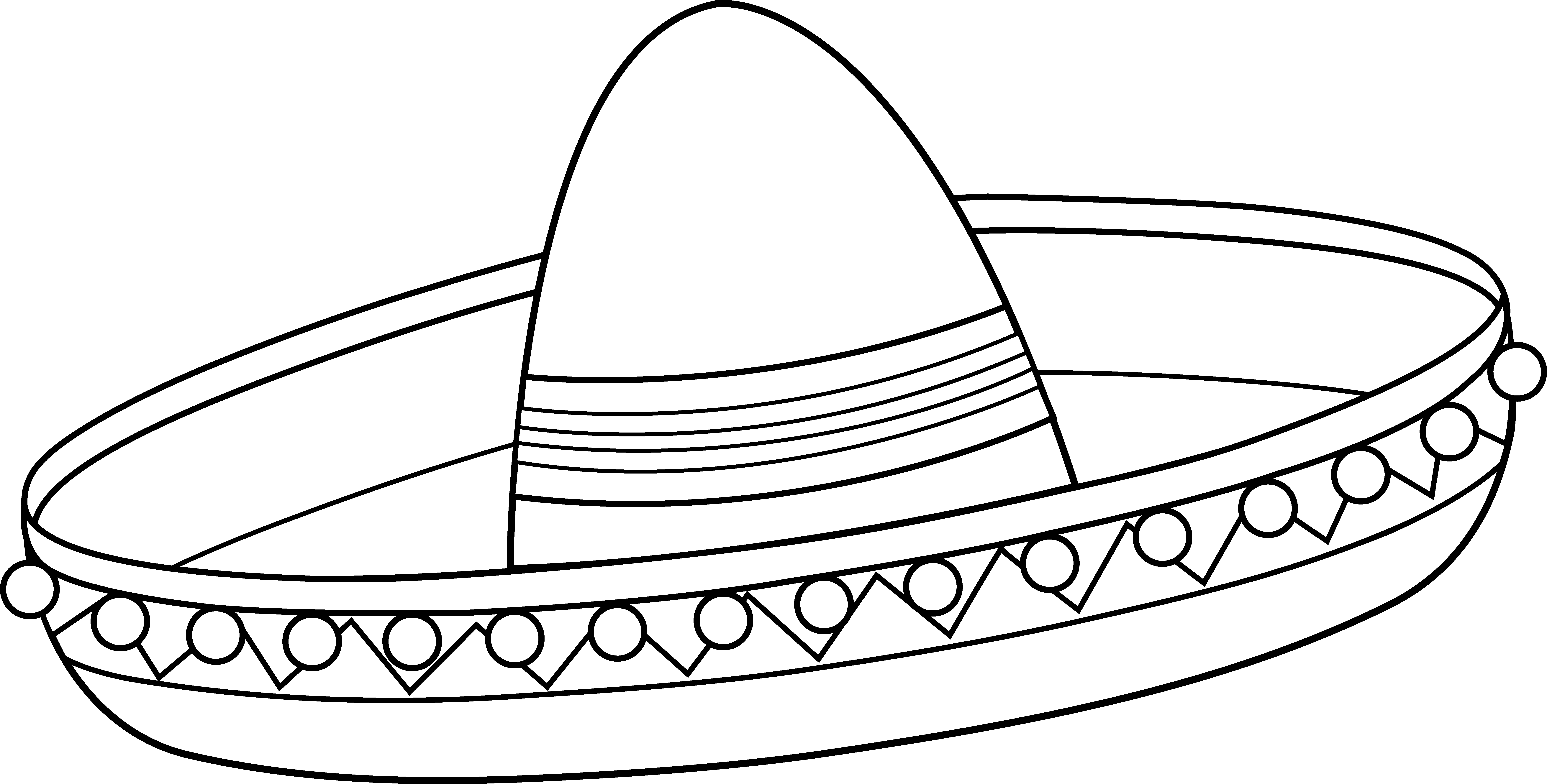 Mexican Sombrero Coloring Page
