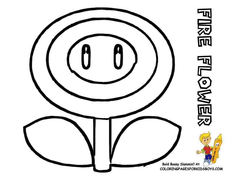 Mario Fire Flower Coloring Pages Images & Pictures - Becuo