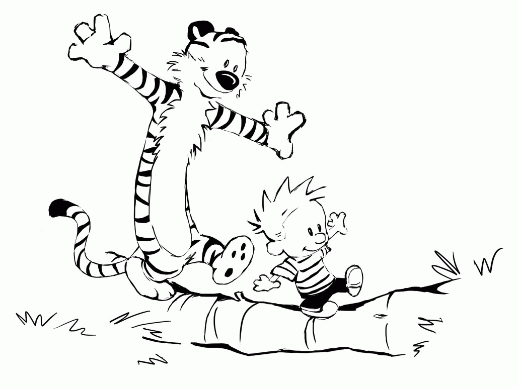 calvin and hobbs free coloring pages - photo #2
