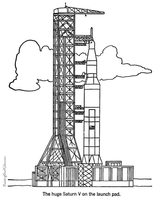 Saturn V Coloring Page - High Quality Coloring Pages