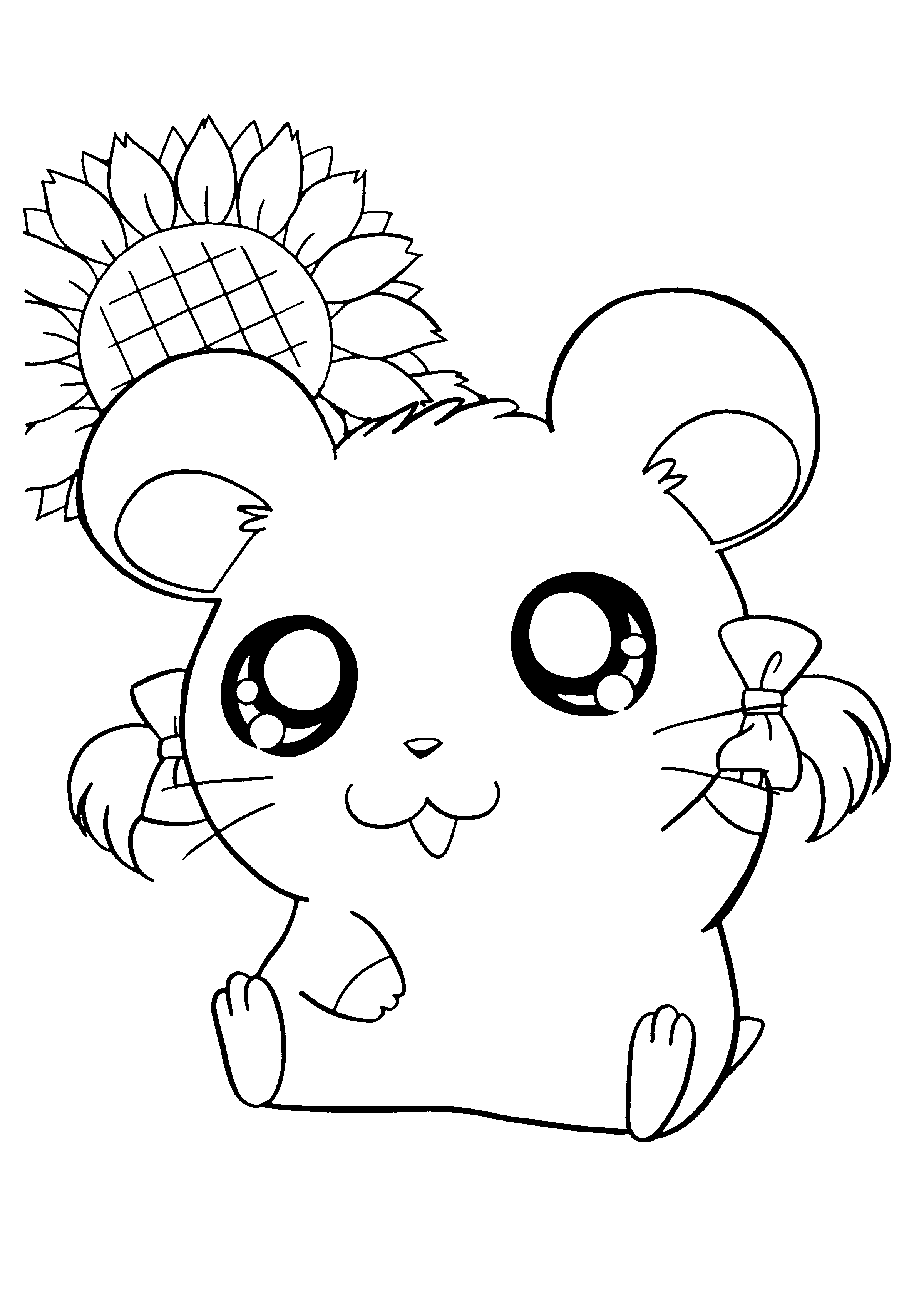 Cute Character Of Hamtaro Coloring Pages For Kids | Cartoon ...