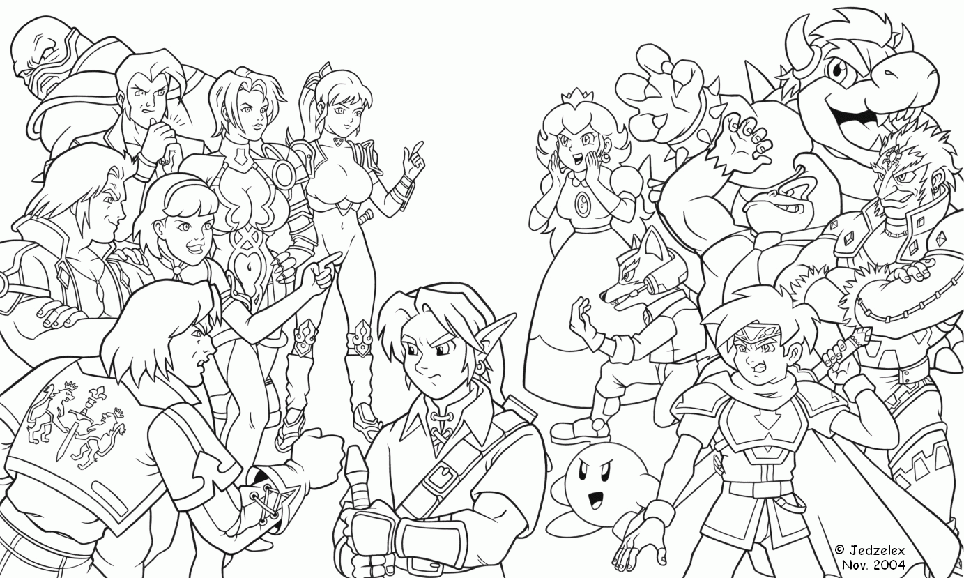 Super Smash Bros Coloring - Coloring Pages for Kids and for Adults