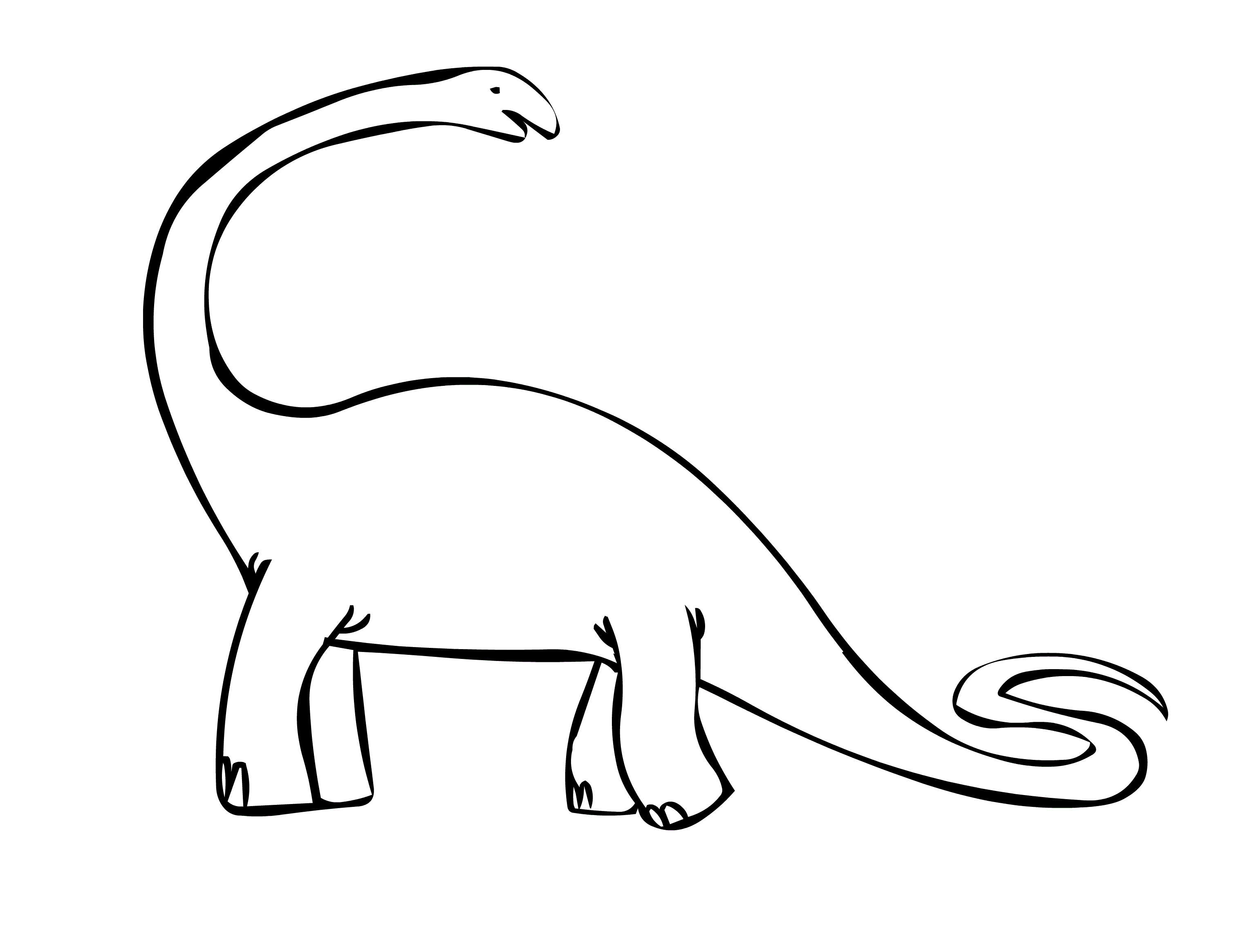 980 Unicorn Long Neck Dinosaur Coloring Page for Kindergarten