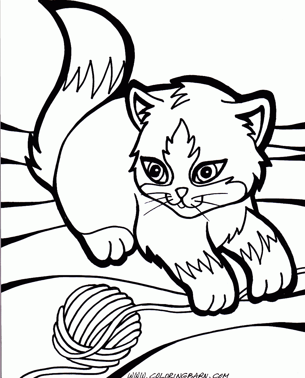 Kitten And Puppy Coloring Page - Coloring Home