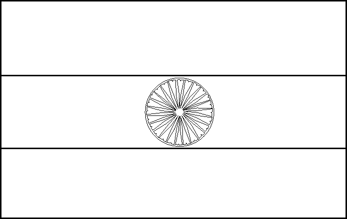Flag India Indian Color Blank Coloring National Colouring Pages Pic