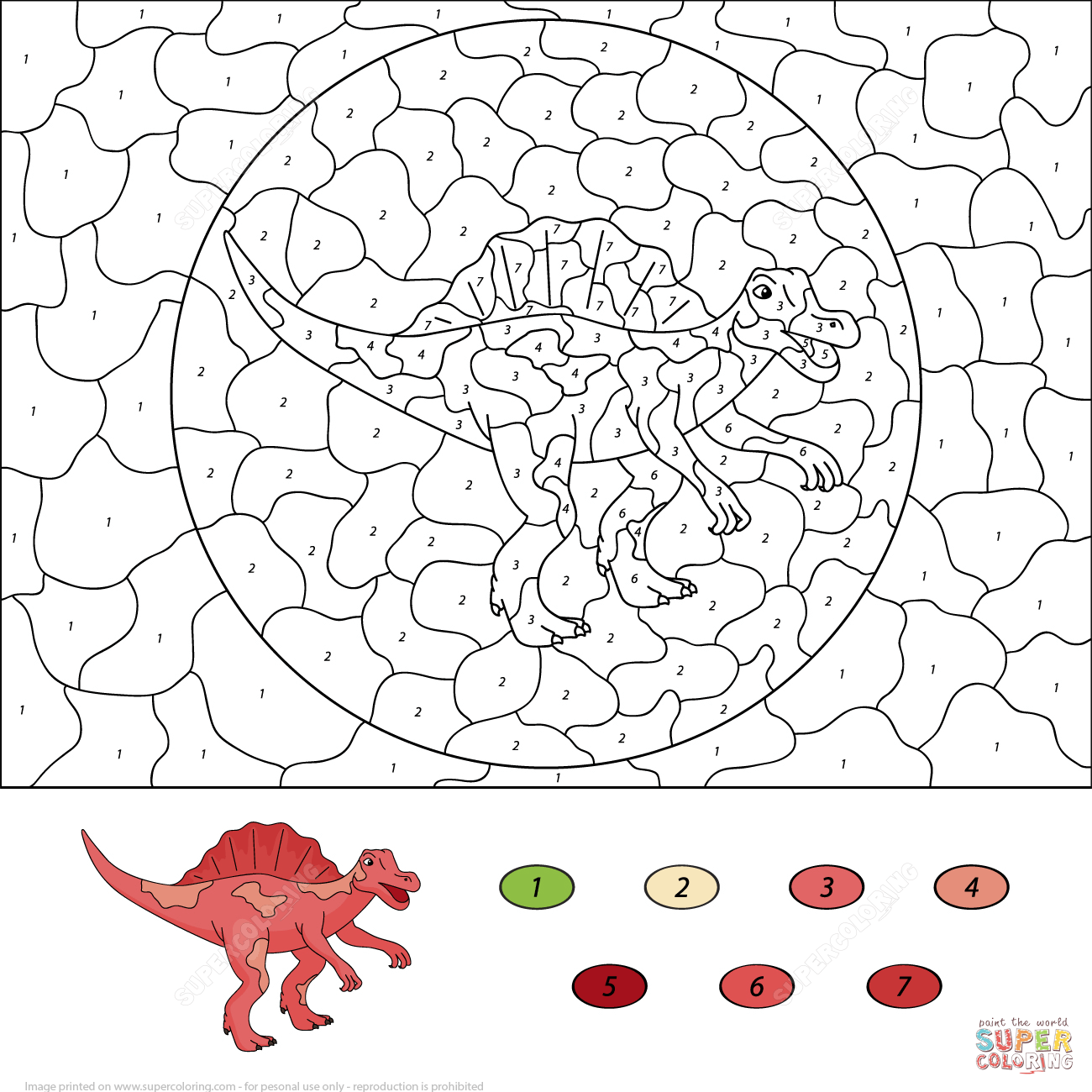 Dinosaur Coloring Pages By Numbers - Coloring Home
