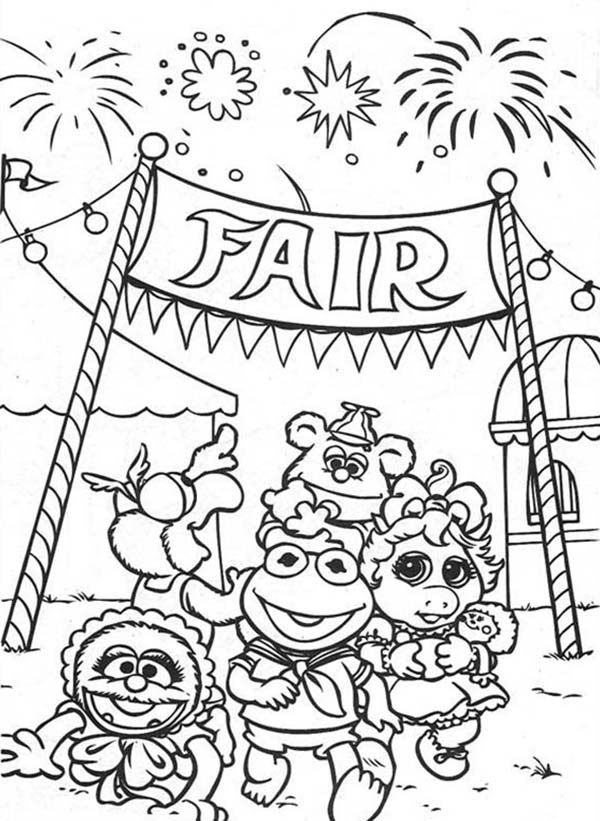 Muppet Babies Fireworks at Annual Baby Fair Coloring Pages: Muppet ...