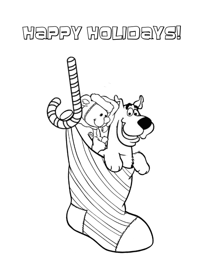Scooby Doo In Christmas Socks Coloring Page | H & M Coloring ...