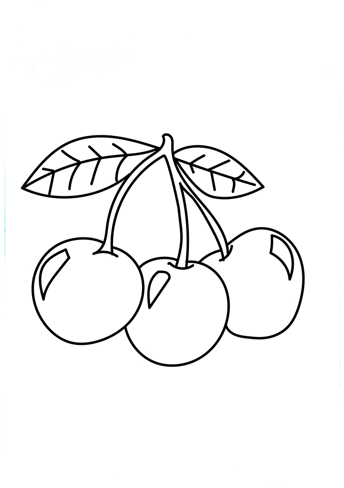 The Cherries Coloring Page - Free Printable Coloring Pages ...