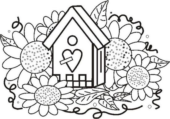 Birdhouse Coloring Pages for Kids ...coloringbookfun.com