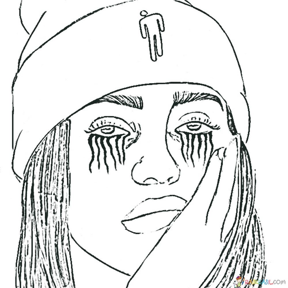 Billie Eilish Coloring Pages Coloring Home