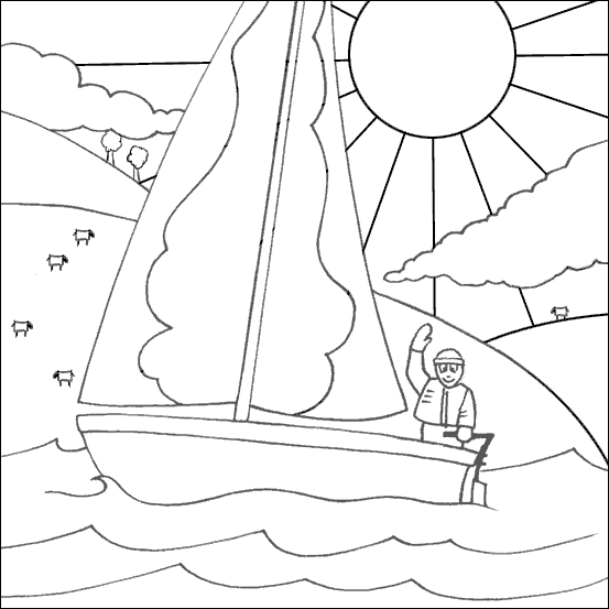 sailing boat colouring pages - Clip Art Library