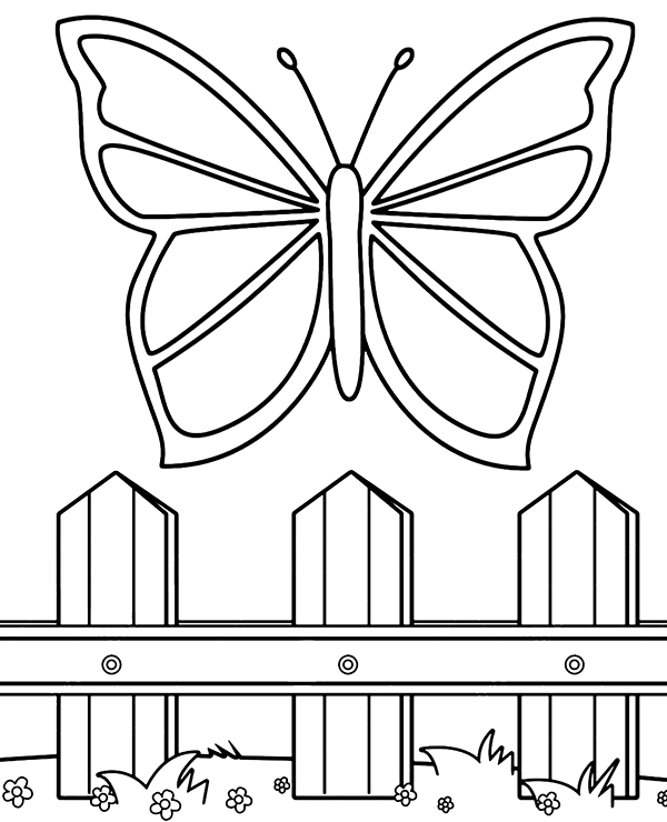 Free butterfly coloring page to print