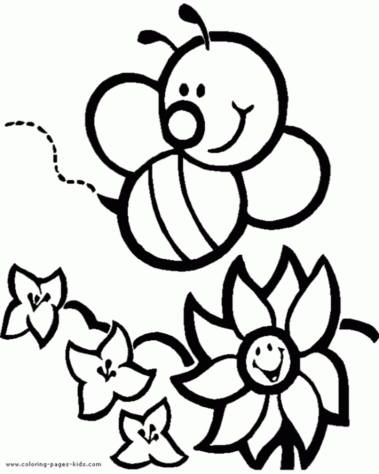 Honey Bee Coloring Page - Coloring Pages for Kids and for Adults