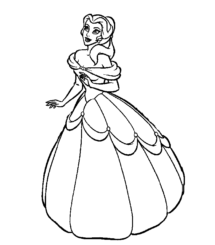 Princess Belle Coloring Pages | Coloring