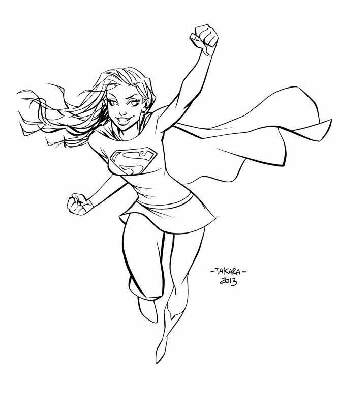 Supergirl Coloring Page - Coloring Home