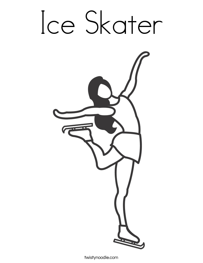 Ice Skater Coloring Page - Twisty Noodle