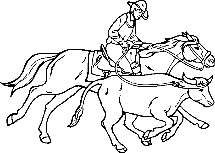 Bucking Bronco Coloring Page - Coloring Pages For All Ages