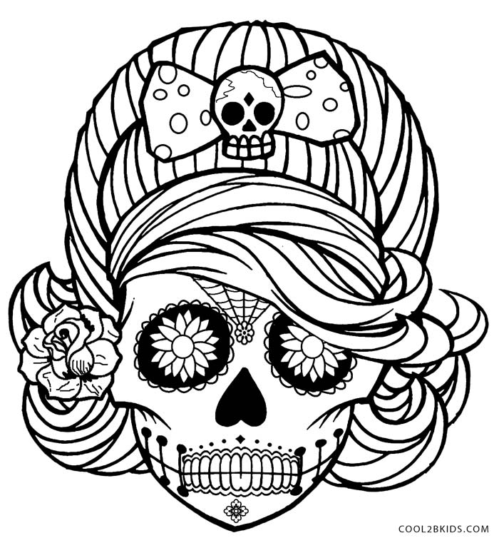 Skull Coloring - Coloring Pages for Kids and for Adults