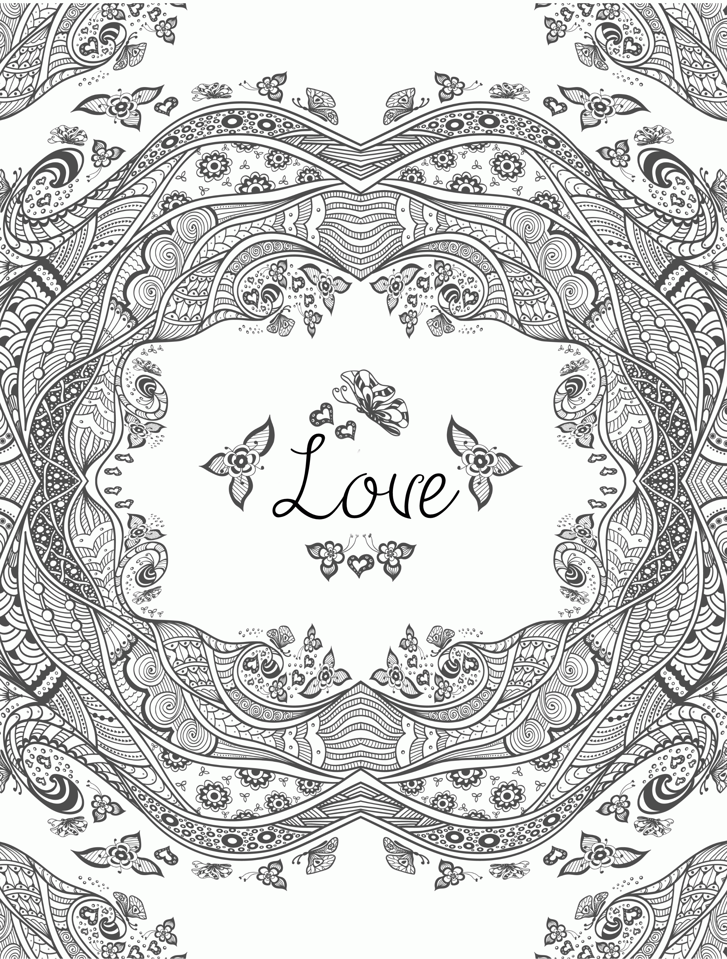 Free Printable Valentines Adult Coloring Pages