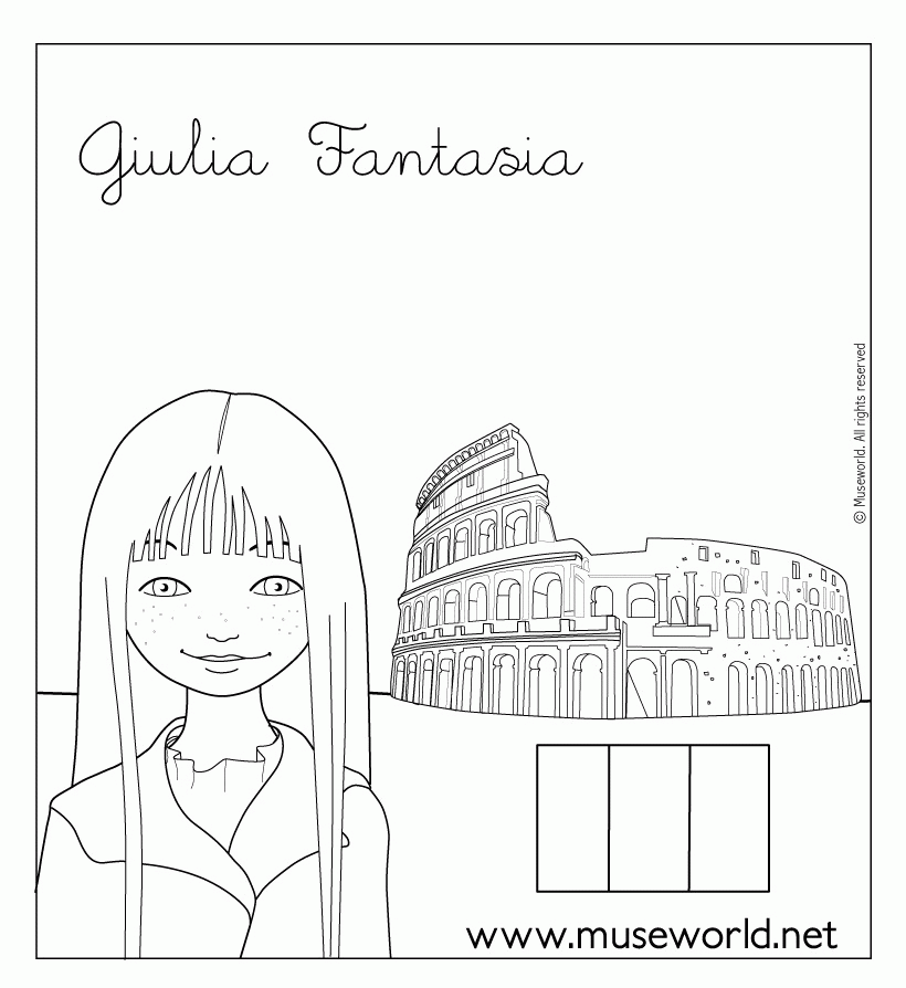 MUSEWORLD coloring pages - Giulia from Rome
