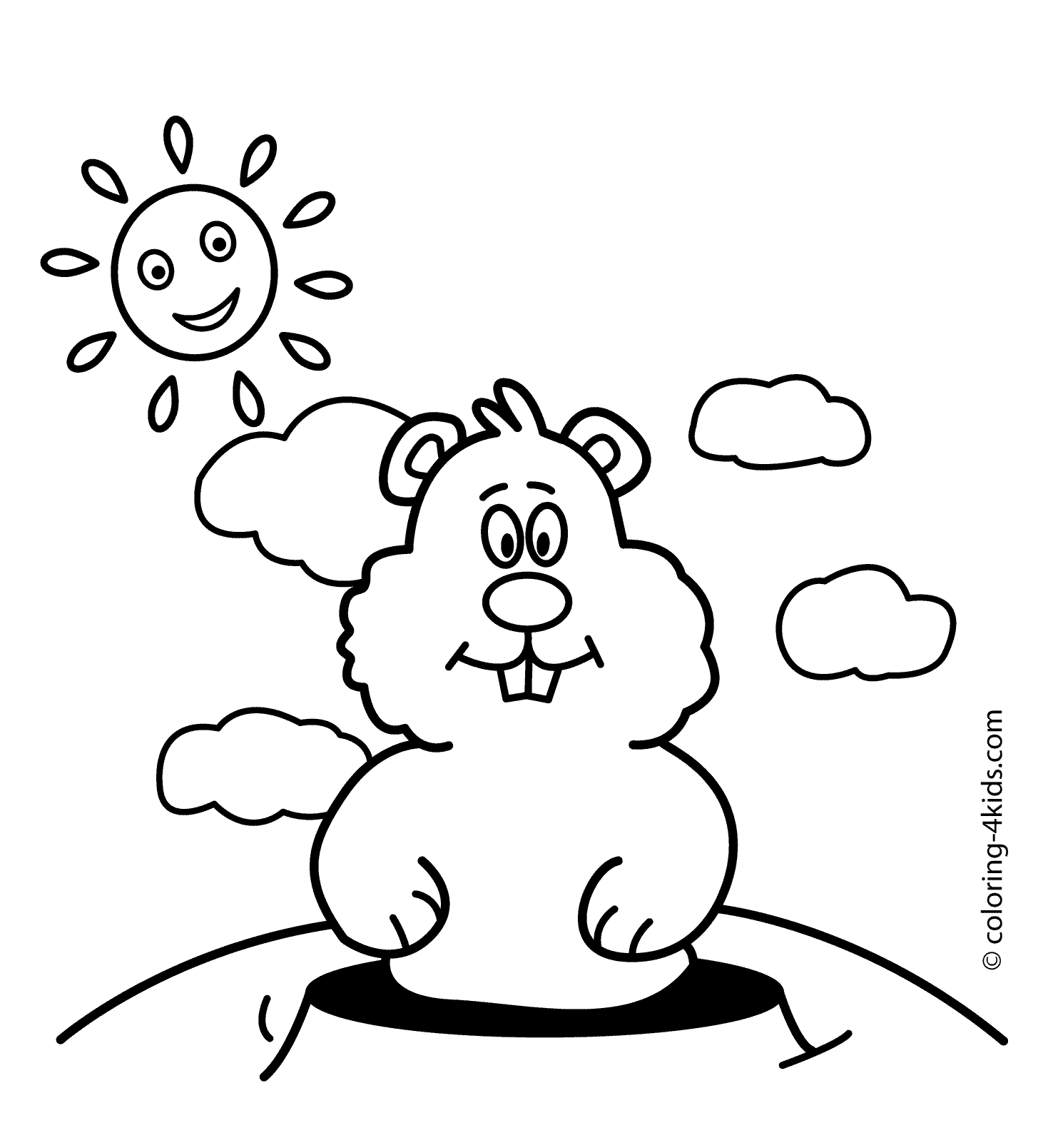 Printable Coloring Pages Of Groundhogs Coloring Home