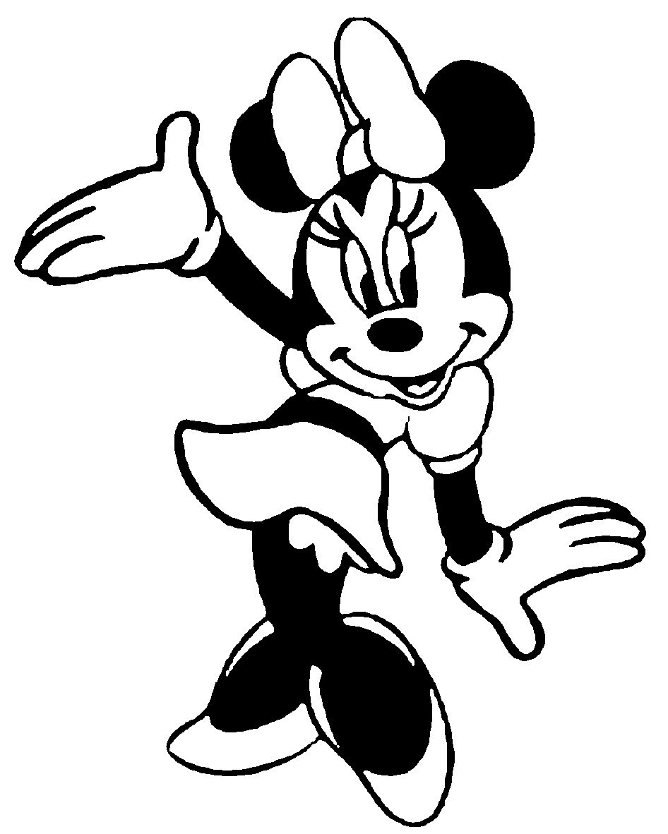 Minnie Mouse White Outline Clipart - Clipart Kid