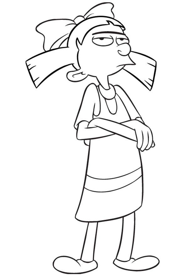 Helga is Mad to Arnold in Hey Arnold Coloring Pages | Bulk Color