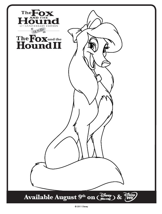 Fox and the hound coloring pages to download and print for free